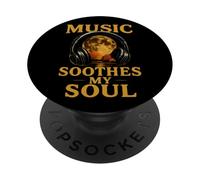 Music Soul Casque Audio Moon Retro Sound Healing PopSockets PopGrip Adhésif