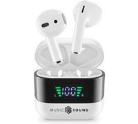 Cellular Line BTMSTWSSPARKW Oreillette Bluetooth, sans fil blanc, noir boîtier de charge, affichage de la charge de la batterie, volume réglable