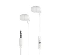 Music Sound | ÉCOUTEURS Fullcolor Intra-Auriculaires | Écouteurs Intra-Auriculaires Stéréo avec Fil et Microphone Intégré - Connecteur Jack 3.5 mm - Câble Anti-enchevêtrement de 1,2 m - Couleur Blanc