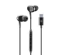 Music Sound,ÉCOUTEURS Intra-Auriculaires,Écouteurs Intra-Auriculaires Stéréo avec Fil et Microphone Intégré - Connecteur USB-C - Câble Anti-enchevêtrement de 1,2 m - Couleur Noir AUINEARMSTYPECK