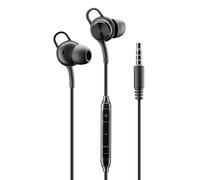 Music Sound; Ecouteurs Intra-Auriculaires Filaires - Connecteur Jack 3,5 mm - Stable et Confortable - Ergonomique - Noir