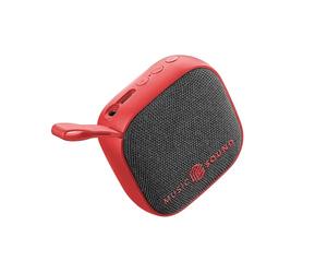 Music Sound - Mini - Enceinte Bluetooth - Puissance de 3 Watts - 4 Heures d’autonomie - Compacte et Portable - Finitions en Tissu Doux et coloré - Rouge