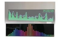 Music Spectrum Analyzer, LED Music Spectrum Display, with Sound Sensor & Digital Clock, 36 Display Styles, 4 Frequency Ranges, USB C Connected, for Home Entertainment