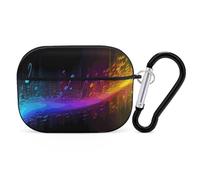 Music Spectrum Coque pour AirPods Pro 2, coque de protection rigide antichoc pour homme et femme, compatible avec Airpod Pro 2e/1ère génération, avec porte-clés (noir)