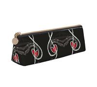 Music Symbols Love Trousse multifonction en cuir avec grand espace de rangement Motif triangulaire classique, blanc, Taille unique, Trousse de maquillage