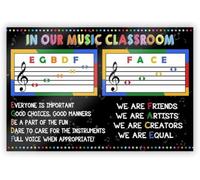 Music Teacher Classroom Rules Poster Choir Band | Decorate your music class with rules guide(Framed,12x18inch(30x45cm))