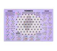 Music Theory Metal Sign Tonnetz Chord Scale Visualization Chart Educational Artwork for Music Teachers Students and Home Studio Decor 8 X 12 in