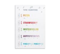 Music Theory Poster Set Time Signatures Note Values Rhythm Chart Educational Wall Decor for Classroom Studio Aesthetic Art Print(Framed,16X24inch(40X60cm))