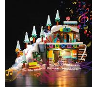 Music Version Kit d'éclairage compatible avec Lego Friends Holiday Ski Slope and Café 41756 (pas de modèle), kit d'éclairage LED pour les vacances de ski et café Jouet créatif