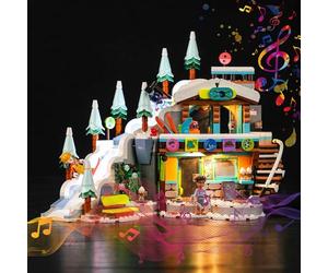 Music Version Kit d'éclairage compatible avec Lego Friends Holiday Ski Slope and Café 41756 (pas de modèle) Kit d'éclairage LED pour les vacances de ski et café Jouet créatif