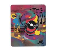 Music Vibe Tapis de souris multicolore en caoutchouc épais avec bord verrouillable 17,8 x 21,8 cm pour bureau, jeux, étude et bureau