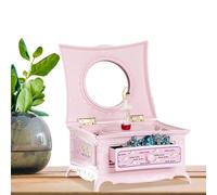 Musical Ballerina Organizer - Ensemble de Boîte à Bijoux, Miroir et Lock Box | Fonction Musique Wind-up, Tiroirs Extensibles, Rangement avec Un Thème Danseur élégant, Cadeau Idéal pour la Décoration