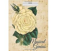 Musical Genius: 130 Page Of Blank Line Paper Music Writing Manuscript,Sheet Of Musical Design ; 8.5x11 Inches With Large Custom Flower Design Cover, To Bring Out The Version Of Yourself
