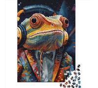 Musical Lizard Puzzles 1000 Pieces Cadeau Unique Jeu Éducatif Challenge Toy À De Qualité Supérieure Peinture Art pour Adultes Et Enfants 1000pcs (75x50cm)