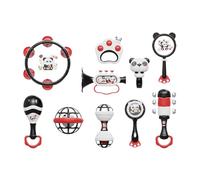 Musical Panda Rattle, Sensory Teething Ring, Cartoon Play Instrument, Early Childhood Development Learning Aid, Interactive Nursery Playtime Activity Set, Toy Supplies for Kids, Children, Home