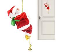 Musical Santa Climbing Rope - ABS Battery Operated Decor, Electric Christmas Ornament | 13x12.5x10 cm Animated Santa Figure with Music, Festive Decoration for Birthday Party Offices Living Room Apartm