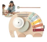 Musical Toys - Elephant Musical Toy Set | Wooden Percussion Instrument | 5-in-1, Xylophone Chimes, Interactive Sensory Activities, Portable Early Education, Gift for Home Nursery Travel