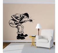 Musicboy autocollants muraux mélodie musicale guitariste rock autocollants murals fresque vinyle décoration de salle de classe,