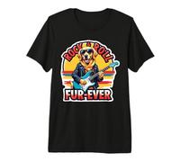 Musician Retriever Dog Guitare électrique Art T-Shirt Haut de Gamme