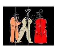 Musicians Jazz Modern Illustration XL Giant Panel Poster (8 Sections) La musique le jazz Affiche