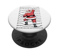 Musicien Christmas Funny Santa Claus Climbing Partition PopSockets PopGrip Adhésif