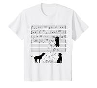 Musicien de e Note de Musique de Chien Mignon T-Shirt, Enfant, Blanc, 8 Ans