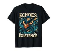 Musicien de guitare dynamique de style anime - Echoes of Existence T-Shirt