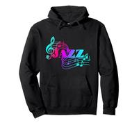 Musicien de jazz coloré Feuilles de musique de jazz Notes Sweat à Capuche