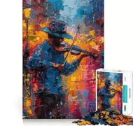 Musicien de Rue avec Violon Puzzle de 1000 pièces pour Adultes Jeu de logique mentale Anti-Stress Découpe Ferme 50x75cm