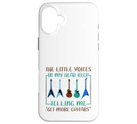Musicien Humour Little Voices Tell Me Get More Guitars Coque pour iPhone 16 Plus