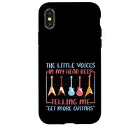Musicien Humour Little Voices Tell Me Get More Guitars Coque pour iPhone X/XS
