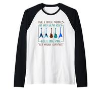 Musicien Humour Little Voices Tell Me Get More Guitars Manche Raglan