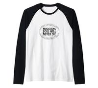 Musicien immortel L'âme ne meurt jamais de musique Message Notes Manche Raglan