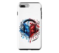 Musicien & Musique Coeur Battement Cardiaque DJ Guitariste Casque Coque pour iPhone 7 Plus/8 Plus