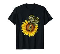 Musicien Tournesol Cœur Note de Musique Amoureux de Musique T-Shirt