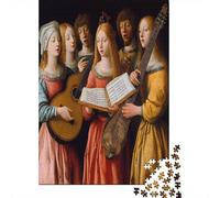 Musiciens médiévauxPuzzles pour Adultes 70x50cm/1000pcs,Jeux De Défi Instruments Traditionnels