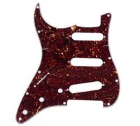 Musiclily 11 Trous Gaucher ST Pickguard SSS Guitare Plaque de Protection pour Guitare électrique Fender USA/Mexique Strat Standard Style Moderne, 4 Plis Tortoise Shell