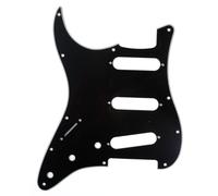 Musiclily 11 Trous Gaucher ST Pickguard SSS Guitare Plaque de Protection pour Guitare électrique Fender USA/Mexique Strat Standard Style Moderne, 3 Plis Noir