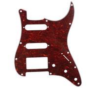Musiclily 11 Trous HSS Pickguard pour Guitare électrique Fender American/Mexique Strat Standard Type Moderne, 4 plis Rouge Tortoise