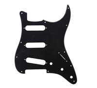 Musiclily 11 Trous SSS ST Pickguard Guitare Plaque de Protection pour Guitare électrique Fender USA/Mexique Strat Standard Style Moderne, 1 pli Noir