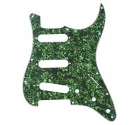Musiclily 11 Trous SSS ST Pickguard Guitare Plaque de Protection pour Guitare électrique Fender USA/Mexique Strat Standard Style Moderne, 4 plis Perle Vert