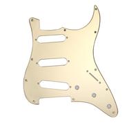 Musiclily 11 Trous SSS ST Pickguard Guitare Plaque de Protection pour Guitare électrique Fender USA/Mexique Strat Standard Style Moderne, 1 pli Miroir Doré