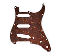 Musiclily 11 Trous SSS ST Pickguard Guitare Plaque de Protection pour Guitare électrique Fender USA/Mexique Strat Standard Style Moderne, 4 plis Red Tortoise