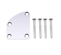 Musiclily 4 Trous Plaque de Fixation Manche Incurvé pour Guitare électrique Strat Tele ou Basse, Chromé