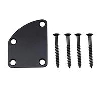 Musiclily 4 Trous Plaque de Fixation Manche Incurvé pour Guitare électrique Strat Tele ou Basse, Noir