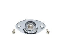 Musiclily 6,35mm Guitare Prise Jack de Sortie Ovale Plaque Jack Socket pour Guitare électrique, Chrome