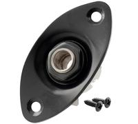 Musiclily 6,35mm Guitare Prise Jack de Sortie Ovale Plaque Jack Socket pour Guitare électrique, Noir