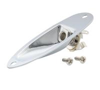 Musiclily 6,35mm Guitare Prise Jack de Sortie Plaque Jack Socket avec Vis pour Guitare électrique Fender Strat Style, Chrome