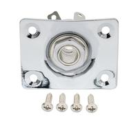 Musiclily 6,35mm Guitare Prise Jack de Sortie Rectangle Plaque Jack Socket pour Guitare électrique type Les Paul Tele, Chrome