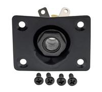 Musiclily 6,35mm Guitare Prise Jack de Sortie Rectangle Plaque Jack Socket pour Guitare électrique type Les Paul Tele, Noir